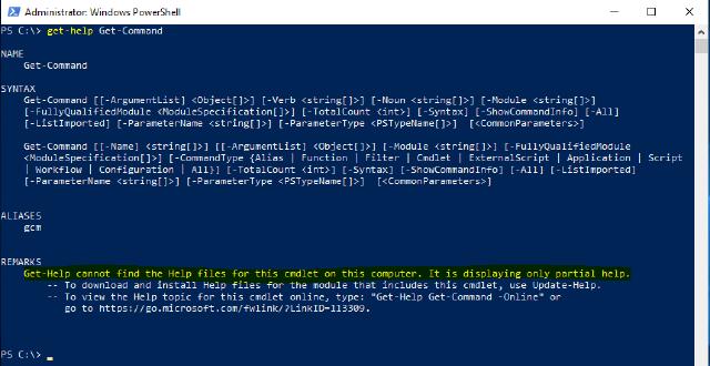 Running Get-Help without help files Running Get-Help without help files