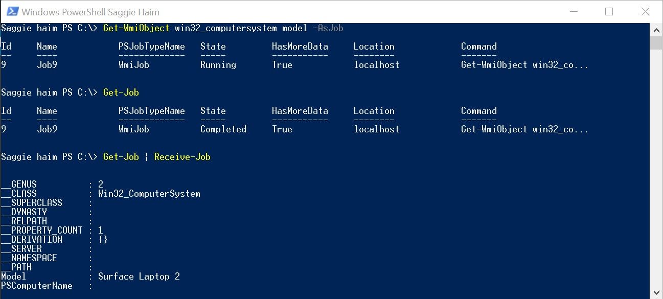 PowerShell Session Showing Background Job with -AsJob Switch