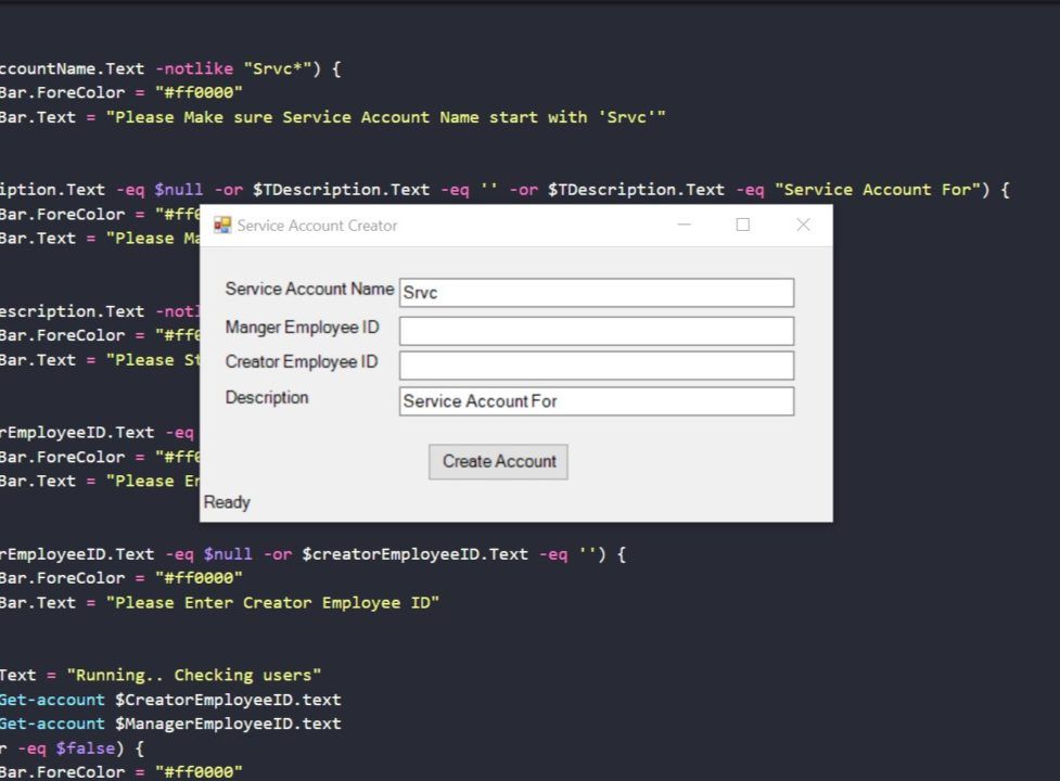 Build Gui for Powershell