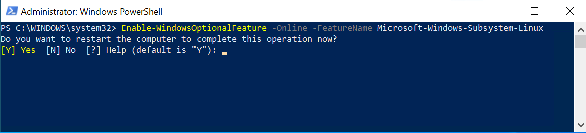 Enable WSL