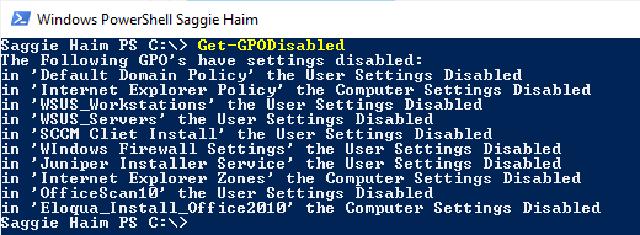 Result of the Get-GPODisabled Result of the Get-GPODisabled